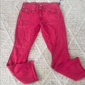 True Religion Red Straight Leg Jeans